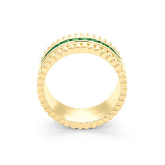 Facet Halbgefasster Tsavorit Gelbgold Memoirering mit Diamanten