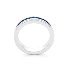 Facet Cnc Ring Halbgefasster 18 K Weissgold Saphir Memoire Ring