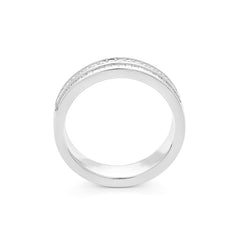 Facet Cnc Ring halbgefasster Memoirering in 18 Karat-750 Weissgold