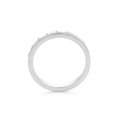 Facet Cnc Ring 18 Karat Weissgold Memoire Ring mit Baguette