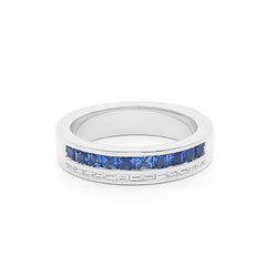 Facet Cnc Ring Halbgefasster 18 K Weissgold Saphir Memoire Ring