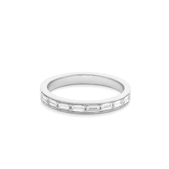 Facet Cnc Ring 18 Karat Weissgold Memoire Ring mit Baguette