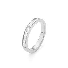Facet Cnc Ring 18 Karat Weissgold Memoire Ring mit Baguette