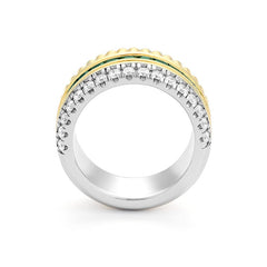 Facet Halbgefasster 18 K Gelb- & Weissgold Memoirering mit Tsavorite
