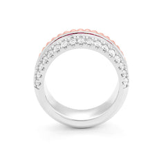 Facet Halbgefasster Rubin Memoire Ring in 18 K Gelb- & Weissgold