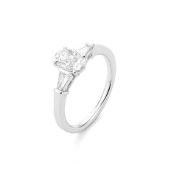 Facet D.Light 18 Karat Weissgold Trapez Ring mit Diamanten