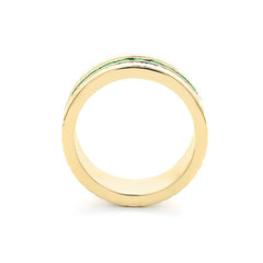 Facet Halbgefasster 18 K Gelbgold Memoirering mit Tsavorit und Diamanten