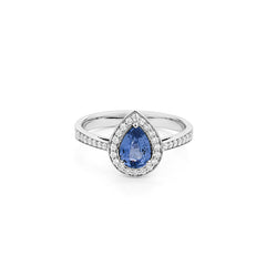 Facet Color Saphir Ring mit Diamanten in 750/18 Karat