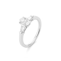 Facet D.Light 18 Karat Weissgold Trapez Ring mit 6 Diamanten