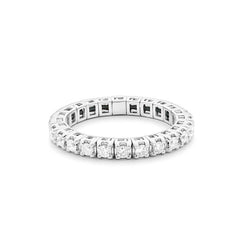 Facet Halbgefasster Memoirering 18 Karat Weissgold mit Diamanten