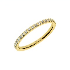 Gold Halb-Memoire Ring mit 19 Gefassten Diamanten - ETH BAR 001