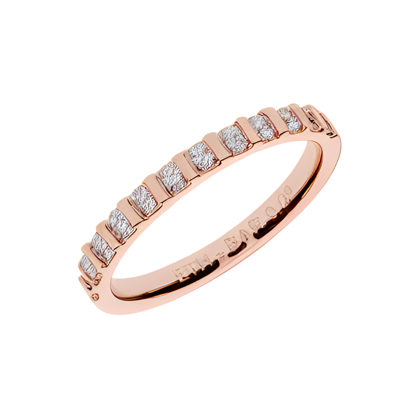 Linden Halb-Memoire Ring aus Gold mit 12 Gefassten Diamanten - ETH BAR 003