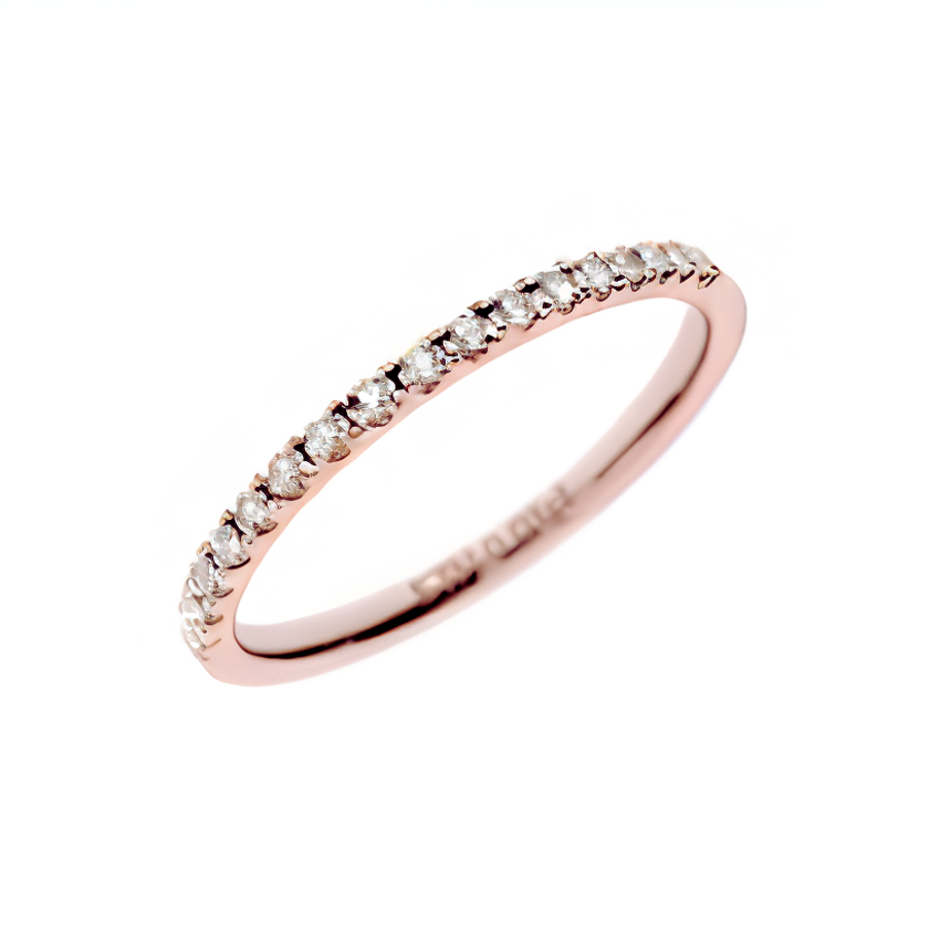 Linden Halb-Memoire Gold Ring mit 18 Gefassten Diamanten - ETH 001