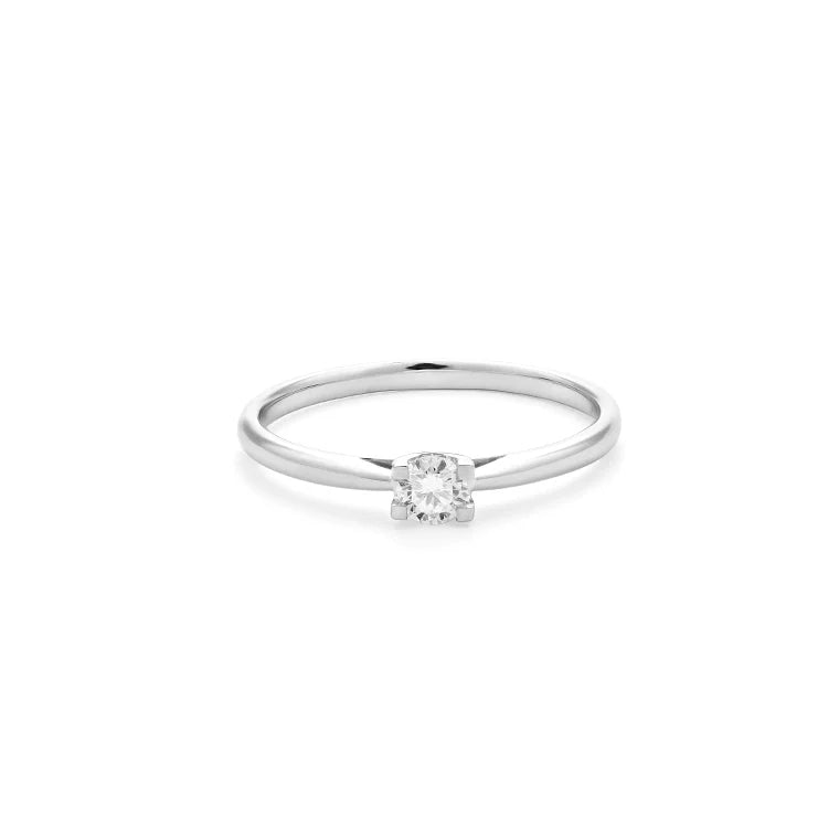 Facet Eye Clean Solitaerring 18Kt, 0,10ct.