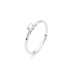 Facet Eye Clean 18 Karat Weissgold Solitaer Damen Ring