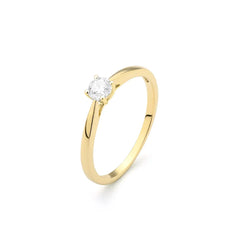 Facet Eye Clean Gold Solitaerring 18Kt 0.15