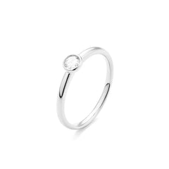 Facet Eye Clean Weissgold Solitaerring 14Kt