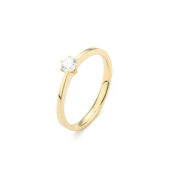 Facet Eye Clean Gold Solitaerring 14Kt