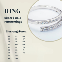Partnerringe Silber/Gold SGB-628/5 – Damen- und Herrenring mit Diamant