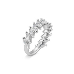 Breite Halbmemoire Navette Labordiamantring – Eleganter Ring mit Labordiamanten - 41062990