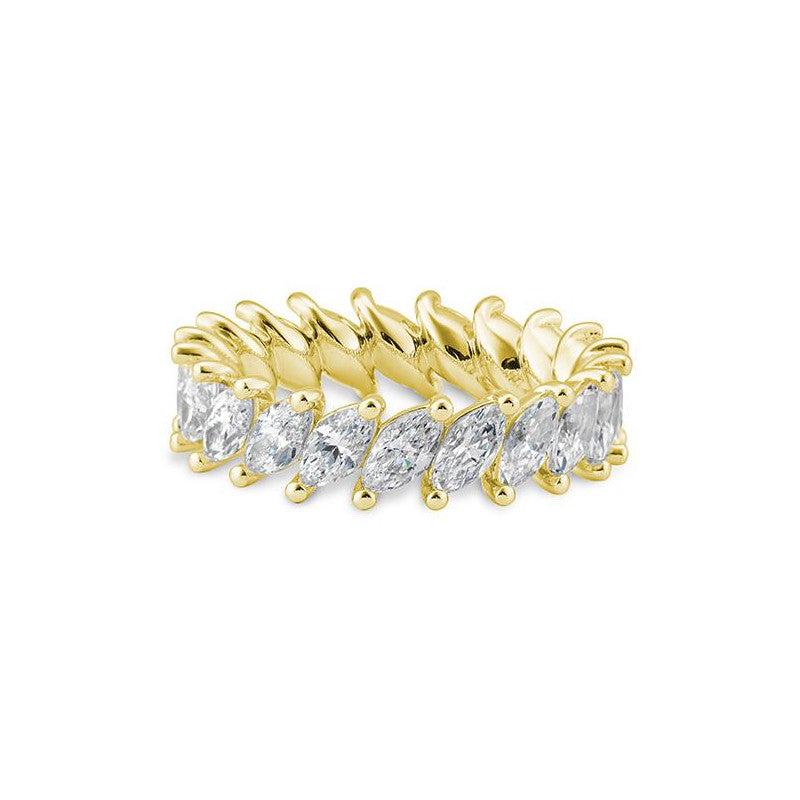 Breiter Memoire Navette Labordiamantring – Eleganter Ring mit Labordiamanten - 41062960