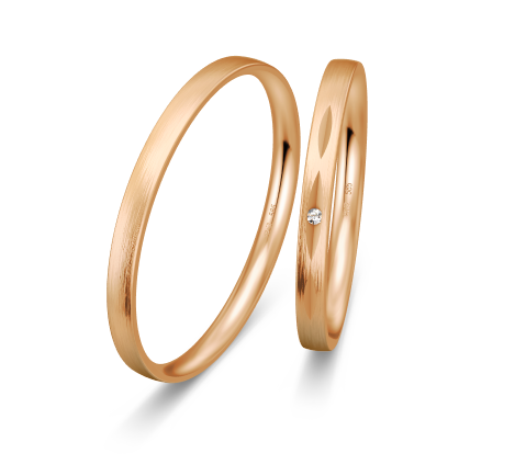 Breuning Dezent Trauringe 	mit Diamant 0,007 ct./ges. - 48/04332 & 48/04331