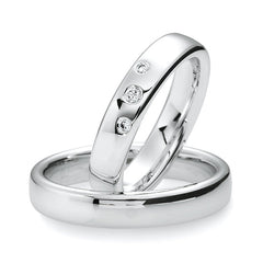 Breuning Klassik Trauringe mit 3 Diamanten 0,06 ct./ges. - 48/04040 & 48/04039