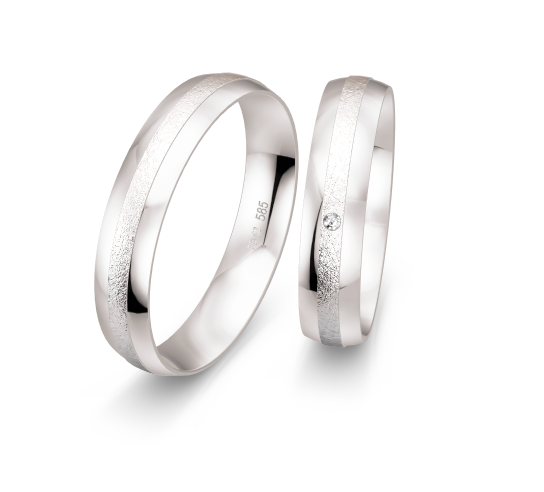 Breuning Klassik Trauringe mit Diamant - 48/07014 & 48/07013