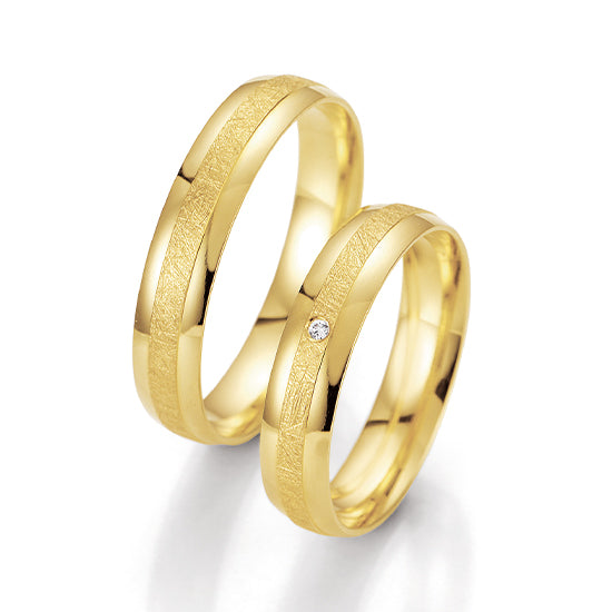 Breuning Klassik Trauringe mit Diamant - 48/07014 & 48/07013