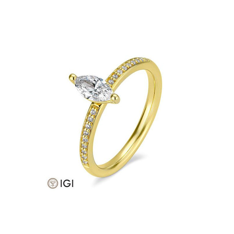 Breuning Navette Verlobungsring mit Diamanten