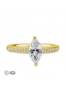 Breuning Navette Verlobungsring mit Diamanten