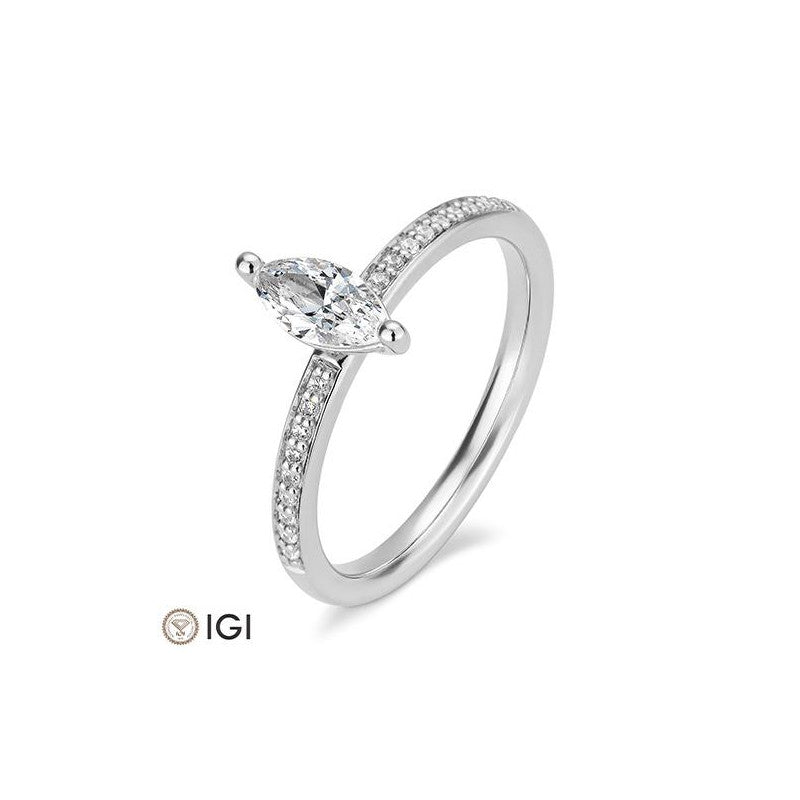 Breuning Navette Verlobungsring mit Diamanten