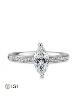 Breuning Navette Verlobungsring mit Diamanten