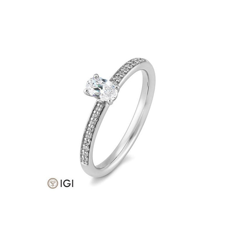 Breuning Oval Verlobungsring mit Labordiamanten - 41062340