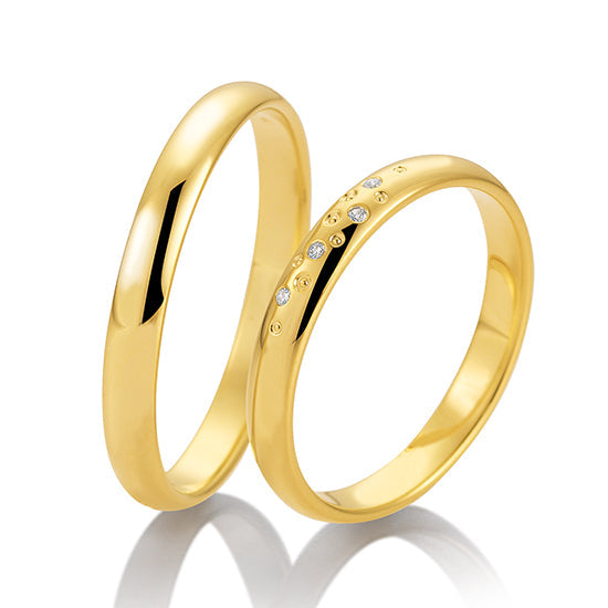 Breuning Sternenhimmel Trauringe mit Diamanten 0,022 ct. 48/05722 & 48/05721