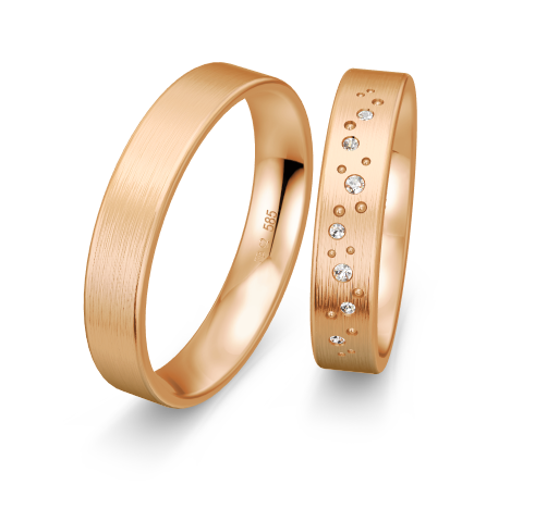 Breuning Sternenhimmel Trauringe mit 7 Diamanten - 48/05728 & 48/05727