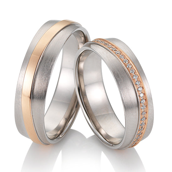 Breuning Welle Trauringe mit 56 Diamanten - 48/04510 & 48/04509