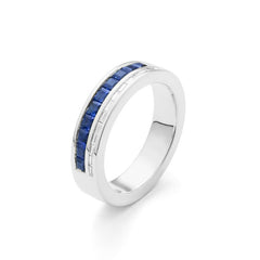 Facet Cnc Ring Halbgefasster 18 K Weissgold Saphir Memoire Ring