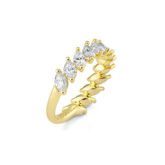 Halbmemoire Navette Labordiamantring – Eleganter Ring mit Labordiamanten - 41062980