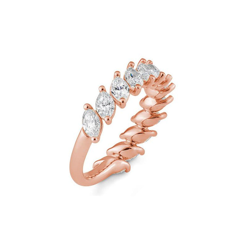 Halbmemoire Navette Labordiamantring – Eleganter Ring mit Labordiamanten - 41062980