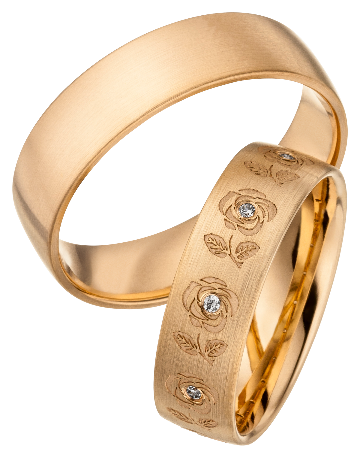 Linden Trauringe / Eheringe Abtwil mit Diamanten 0.008 ct. - 1314/1315