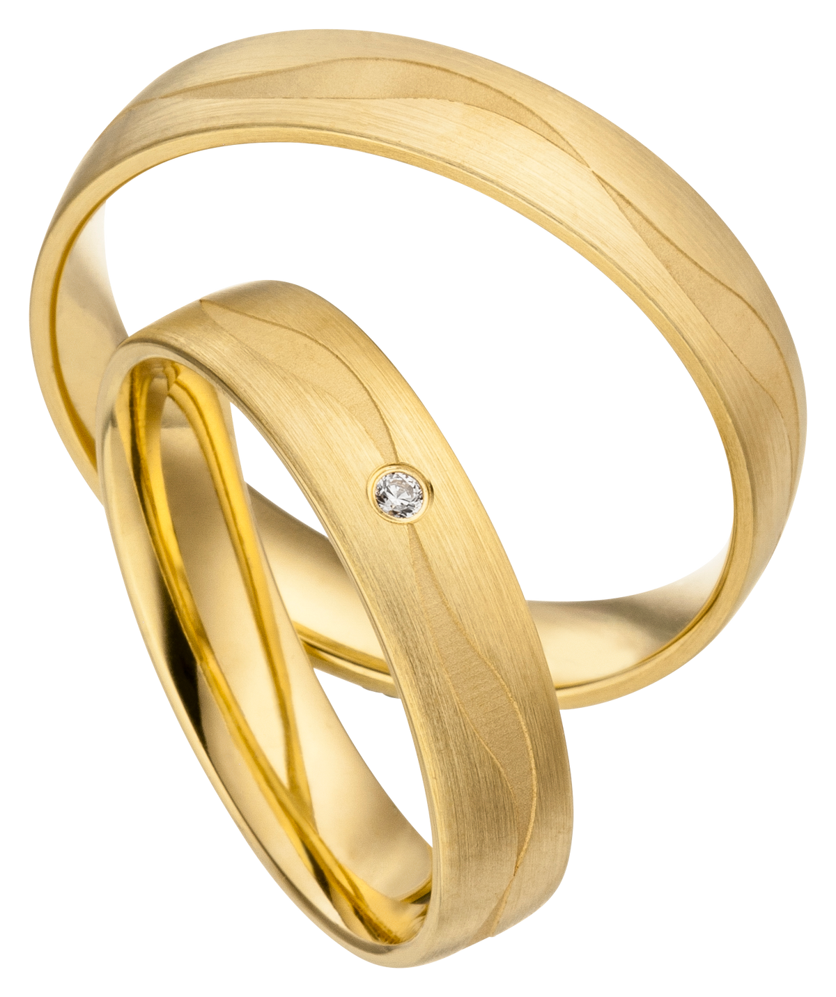 Linden Trauringe / Eheringe Bergdietikon mit Diamant 0.0200 ct. - 1322/1323