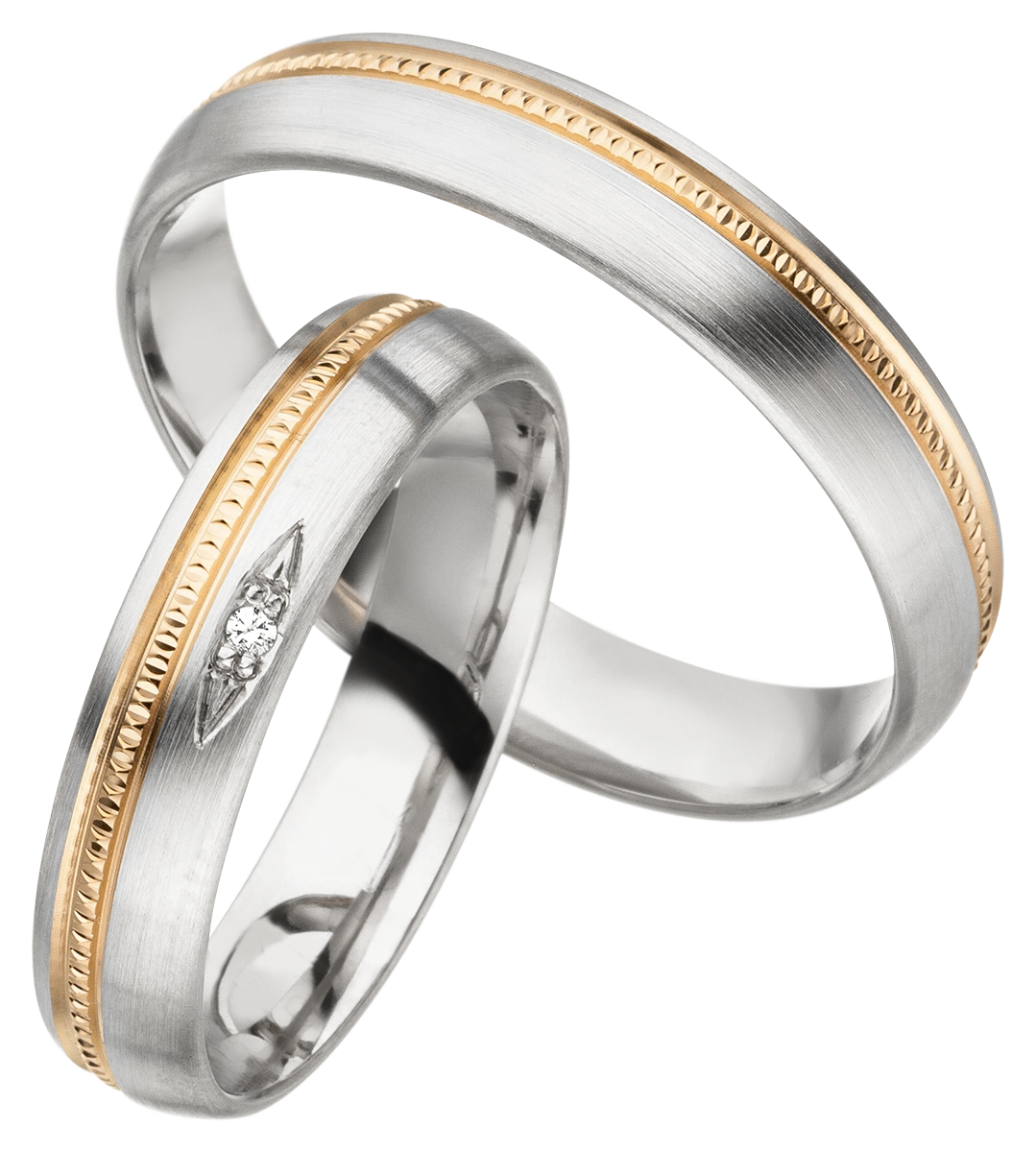 Linden Trauringe / Eheringe Bicolor Zell - 1449/1450