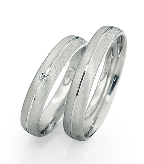 Linden Trauringe / Eheringe Bonstetten mit funkelnder Diamant - 510/511