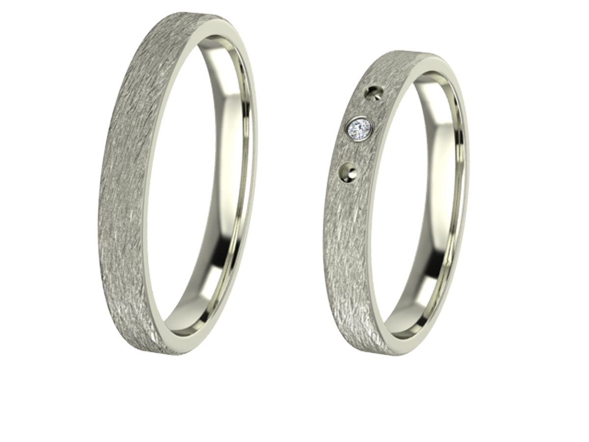 Linden Trauringe / Eheringe Brugg mit Diamant 0.0135 ct. - 1327/1328