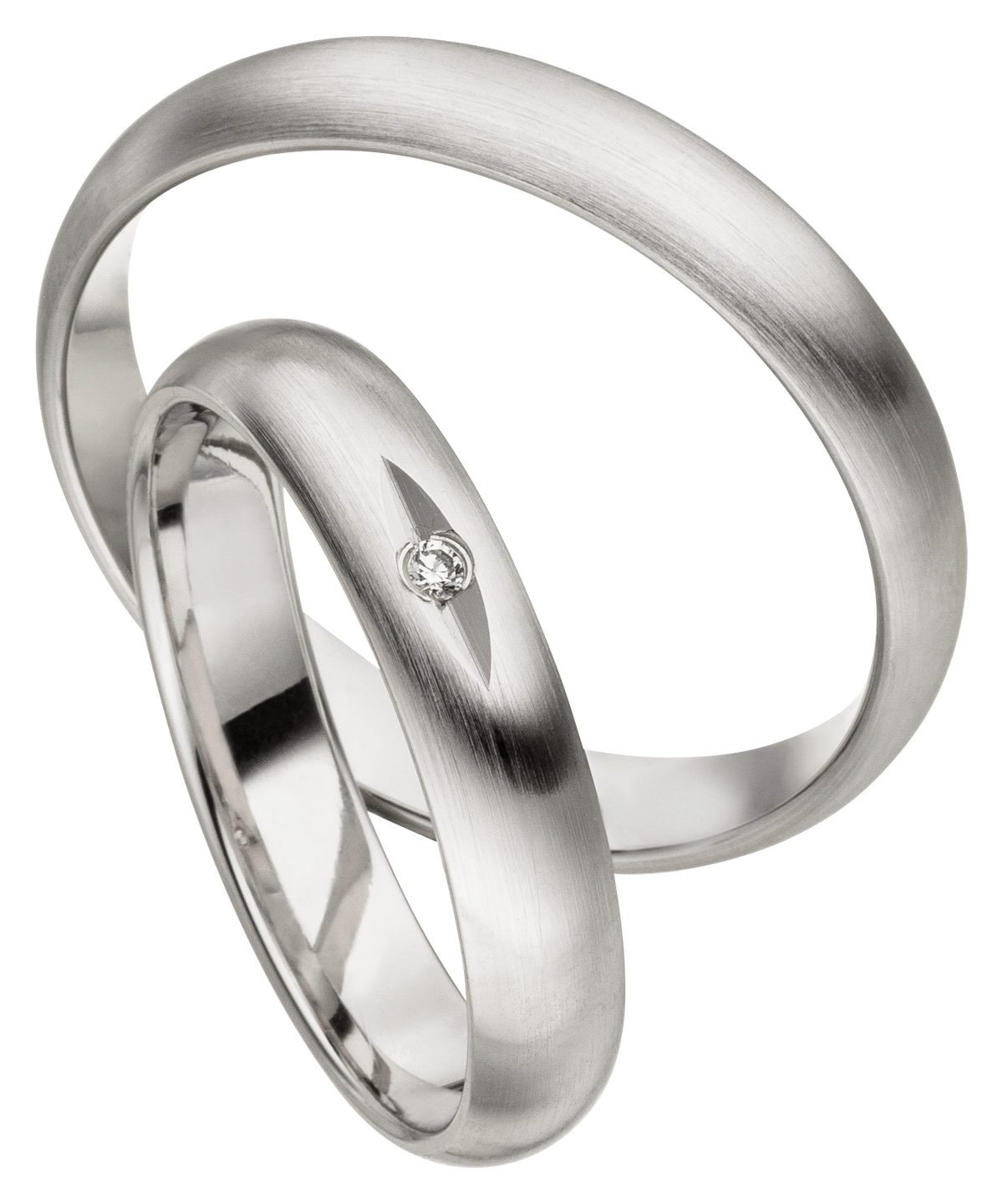 Linden Trauringe / Eheringe Brütten mit Diamant W/si, 0.0135 ct. - 272/273