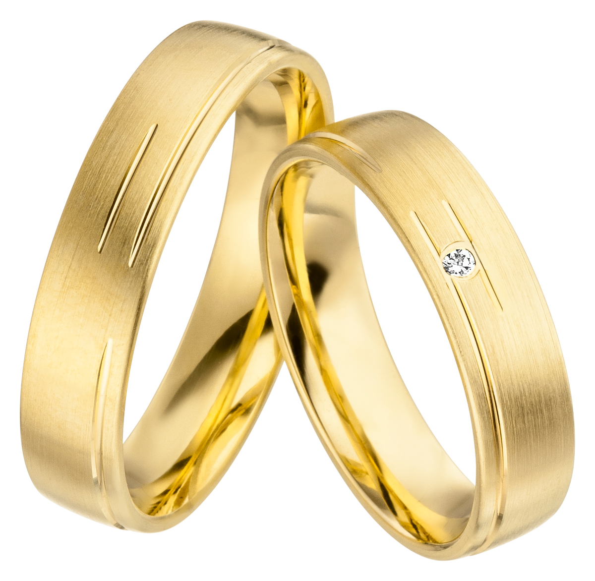 Linden Trauringe / Eheringe Pfäffikon mit Diamant W/si - 248/249