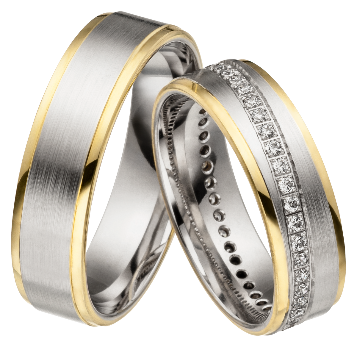 Linden Trauringe / Eheringe Lenzburg mit 44 Diamanten - 1164/1165