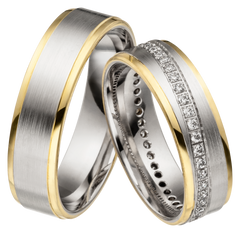 Linden Trauringe / Eheringe Lenzburg mit 44 Diamanten - 1164/1165