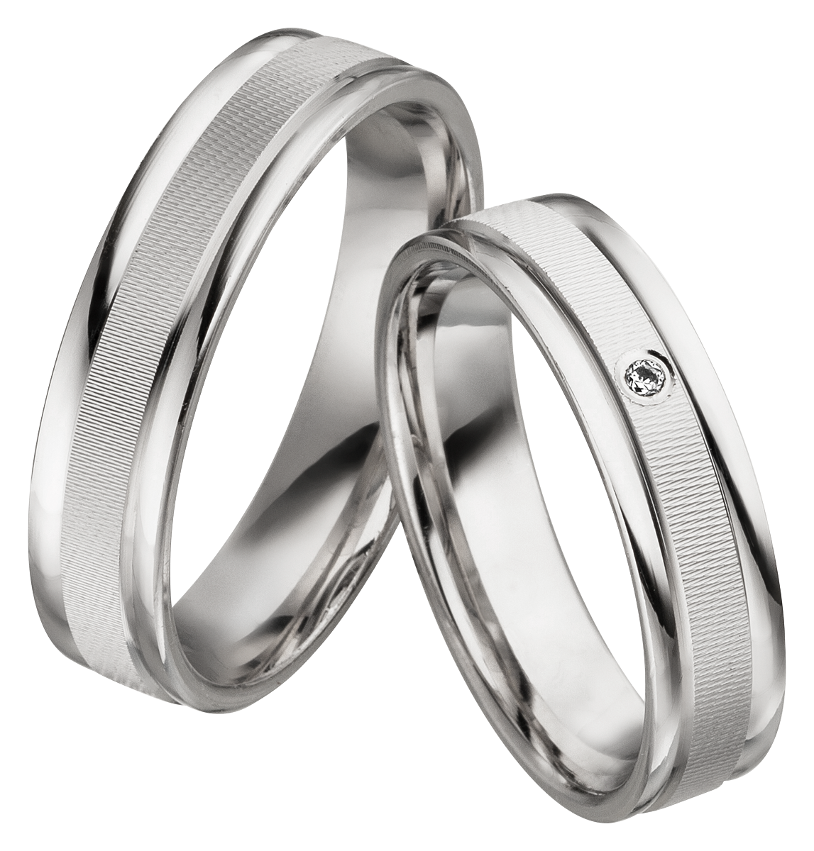 Linden Trauringe / Eheringe Regensberg mit Diamant 0.0135 ct. - 046/047